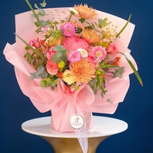 Bó hoa tặng đồng nghiệp pastel nhẹ nhàng, phù hợp môi trường công sở