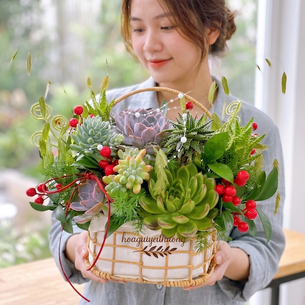 Điểm Xanh Cuộc sống - Giỏ Sen Đá Đẹp- HGYT01 - Ảnh 3