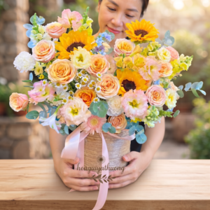 Đặt giỏ hoa đẹp tại tiệm hoa uy tín Hoa Gửi Yêu Thương để trao gửi thông điệp yêu thương.