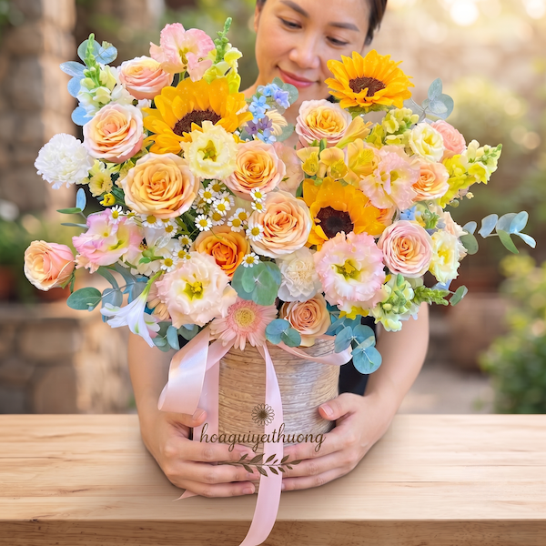 Đặt giỏ hoa đẹp tại tiệm hoa uy tín Hoa Gửi Yêu Thương để trao gửi thông điệp yêu thương.