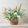 Giỏ hoa tươi đẹp rực rỡ được chụp ngoài trời, mẫu hoa giao nhanh tại TP.HCM từ shop bán hoa tươi giao nhanh – Hoa Gửi Yêu Thương.