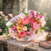 Shop hoa theo yêu cầu gần đây – giỏ hoa thiết kế riêng tinh tế, màu sắc nổi bật
