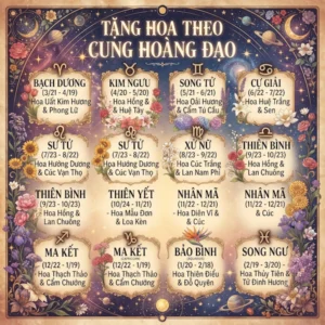 Bảng tra cứu chi tiết các loài hoa phù hợp khi tặng hoa sinh nhật theo cung hoàng dao