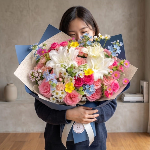 Mẫu bó hoa sinh nhật độc đáo dành tặng bạn gái và phái đẹp vào dịp chúc mừng tuổi mới.